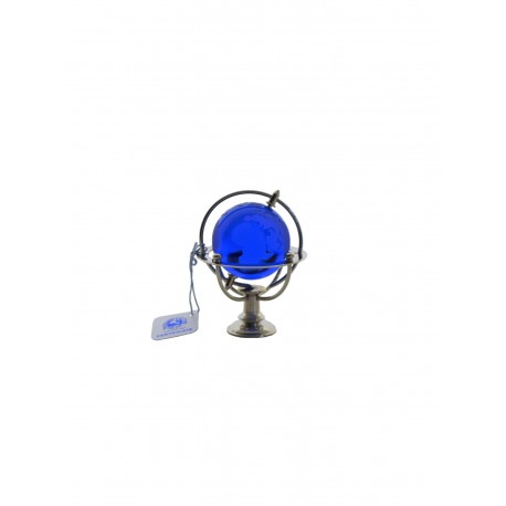 Glóbus námořní 4 cm stříbrný- modrá
