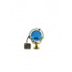Marine globe 4 cm golden- aqua