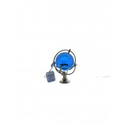 Marine globe 4 cm silver- aqua