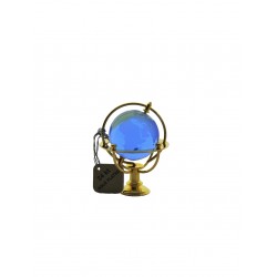 Marine globe 4 cm golden- light blue