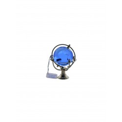 Marine globe 4 cm silver- light blue