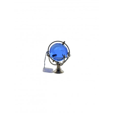 Marine globe 4 cm silver- light blue