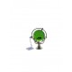 Marine globe 4 cm silver- green