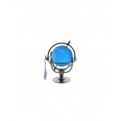 Marine globe 5 cm silver plated- aqua