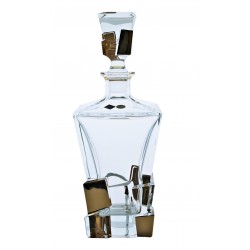 Glass decanter Crack- golden