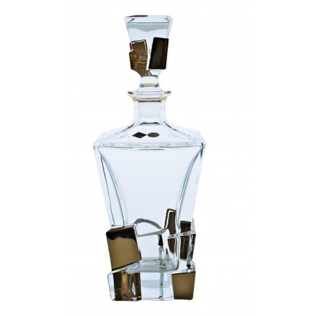 Glass decanter Crack- golden
