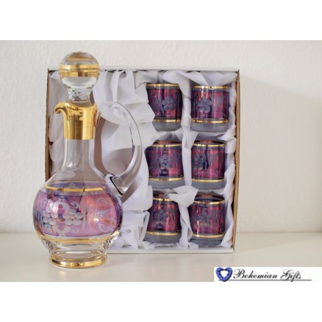 Lustre glasses 6 pcs + decanter